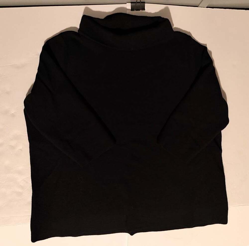 Talbots Woman Pure Merino Wool Black Turtleneck Sweater Size 2X